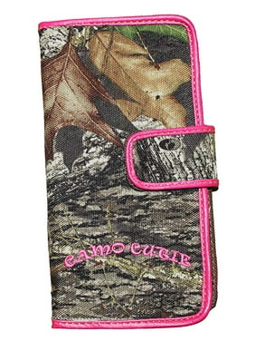 Mossy Oak Ladies Leather Camo Tri-Fold Wallet Boxed Pink Camouflage